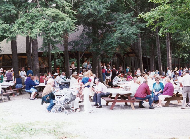 large group picnic on pristava grounds