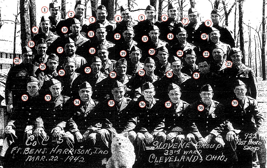 Slovene Group from the 33rd Ward, Cleveland, Ohio taken at Ft. Benjamin Harrison, Indiana, March 22 of 1942
