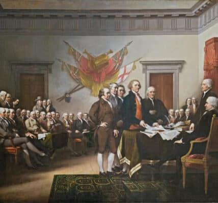john trumbull's painting of the signing of the declaration of independence