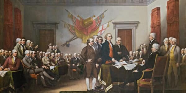 john trumbull's painting of the signing of the declaration of independence