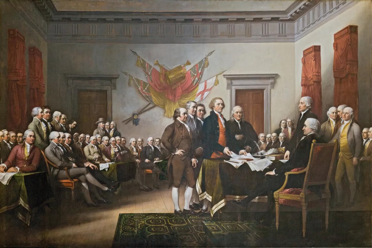 john trumbull's painting of the signing of the declaration of independence